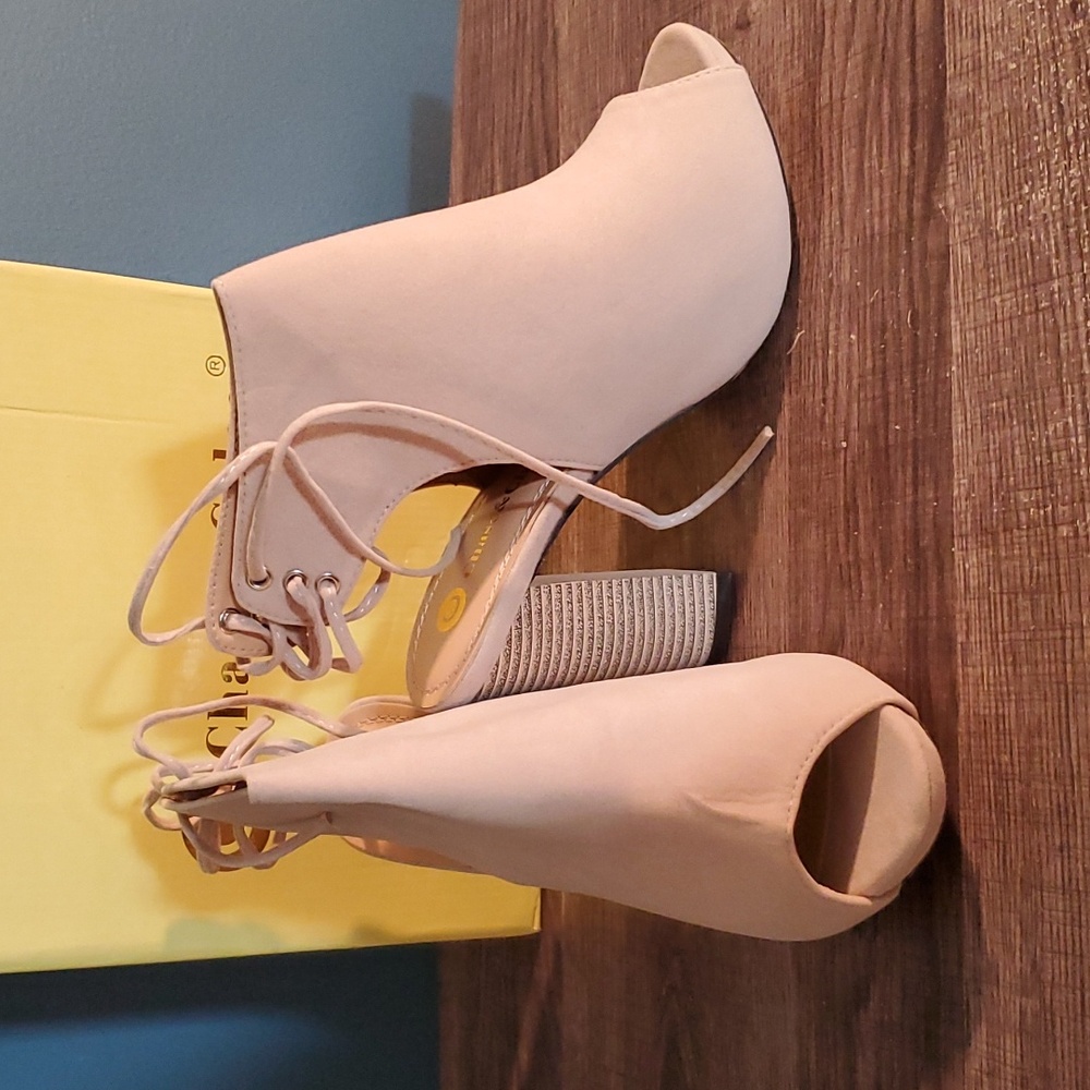 Nude Faux Suede Sandal